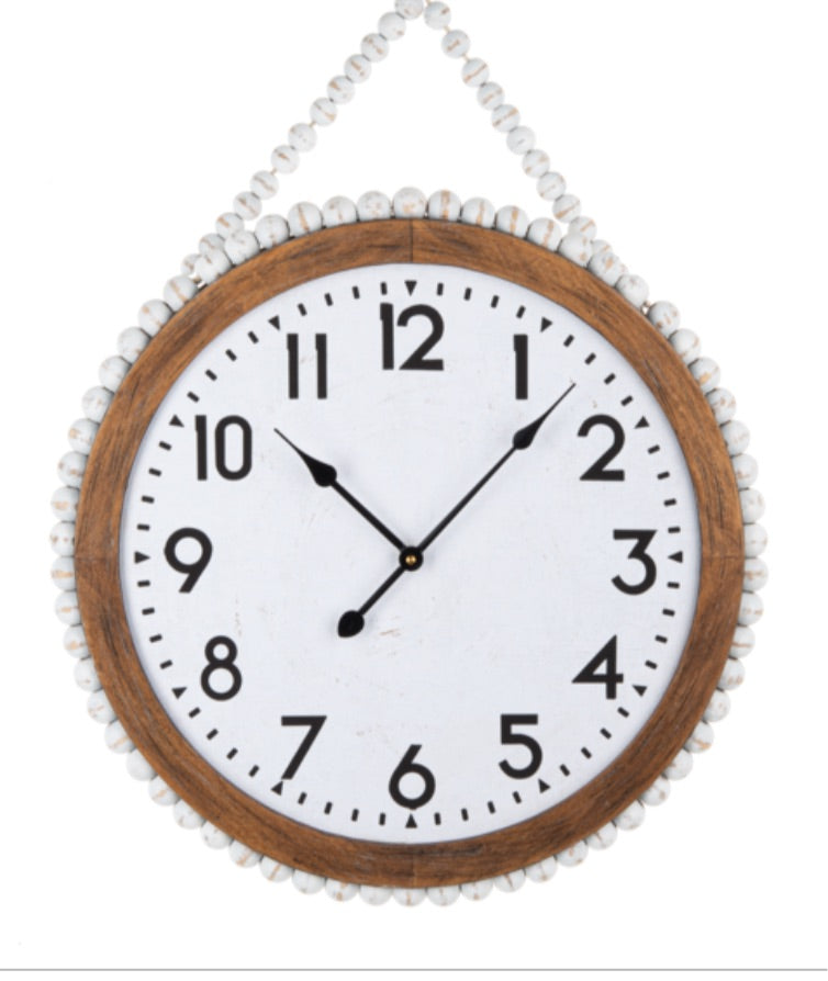 Whitewash Beaded Wall Clock Signature Finishes