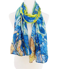 Green-Blue Irises Scarf