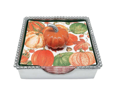 Orange Pumpkin Beaded Napkin Set