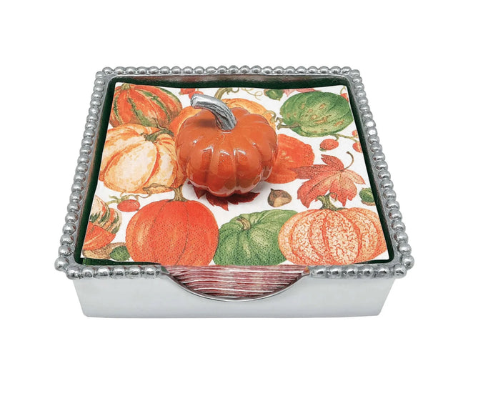 Orange Pumpkin Beaded Napkin Set