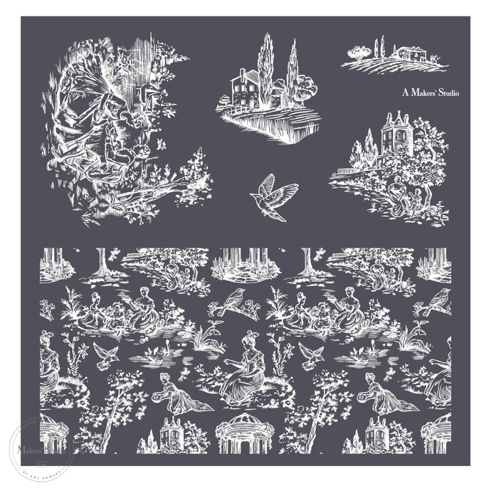 A Makers' Studio - Toile Elements - Mesh Stencil 12x18