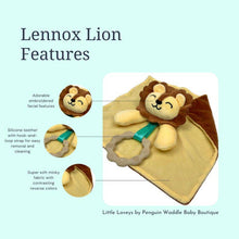 Penguin Waddle Baby Boutique - Lennox Lion Lovey - Plush Teething Toy Security Blanket
