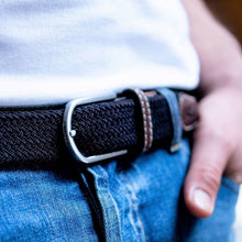 BILLYBELT - Navy Blue Elastic Braided Belt: Size 1