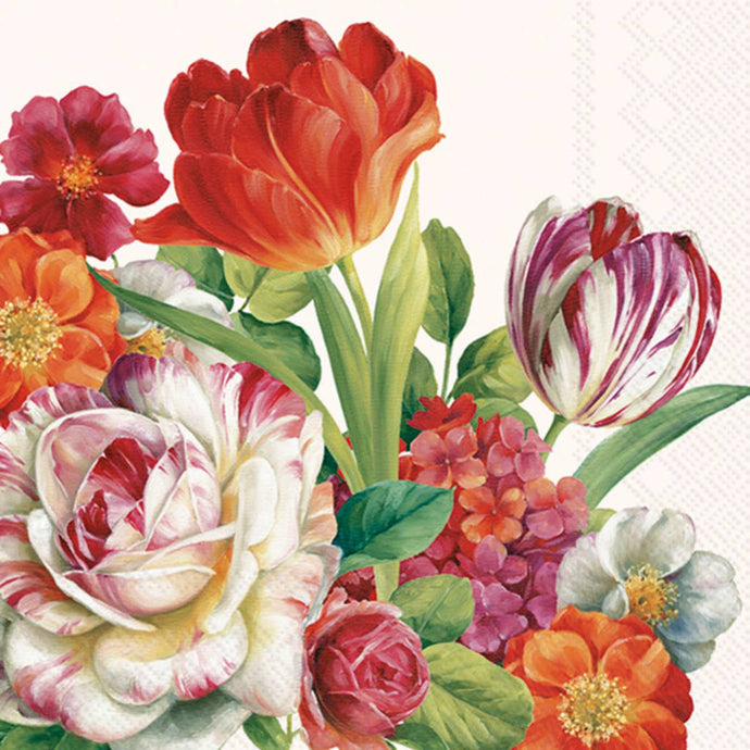 Paper Lunch Napkins Set/20 Blooming In Spring Cream