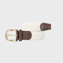 BILLYBELT - Women's plain elastic braided belt - Ecru: Taille unique
