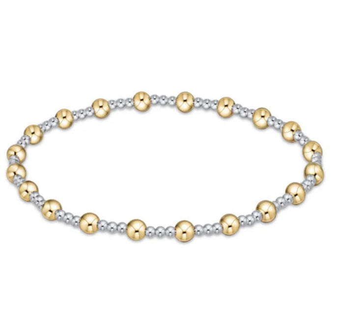 Classic Sincerity Pattern 4mm Bead Bracelet Mixed Metal