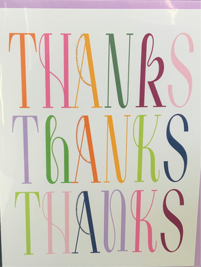 Greeting Card - Thanks, Thanks, Thanks