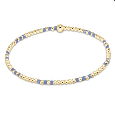 Hope Joy Pattern 2mm Bead Bracelet - Bright Blue