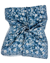 Navy-White Wildflower Blooms Scarf