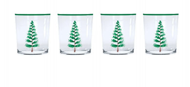 Mariposa Woodland Trees Suite of 4 Double Old Fashion Glasses.