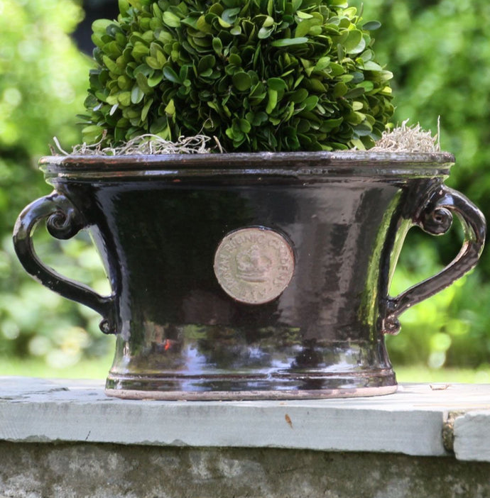 Norwich-Kew Garden Two-Handled Pot-Dark Green