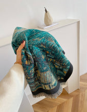 Winding River - Shawl Teal Starry Night Reversible Wrap – Artisan Shawl