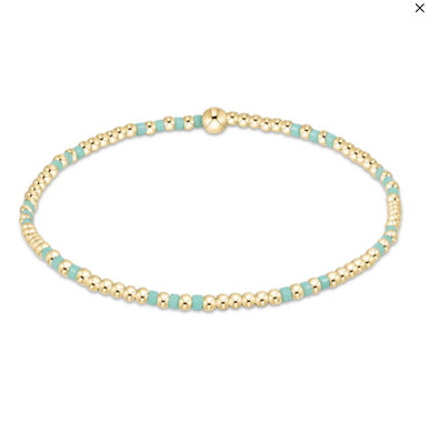 Hope Joy Pattern 2mm Bead Bracelet - Mint