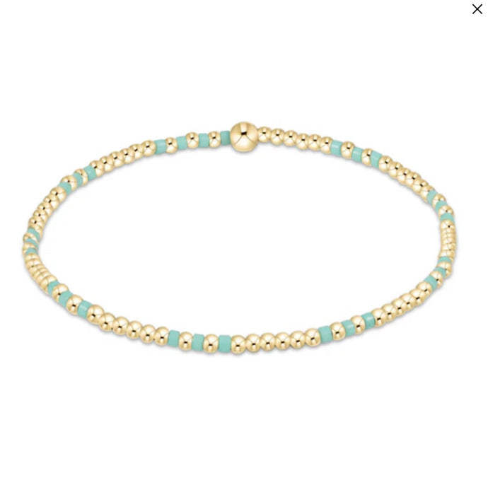 Hope Joy Pattern 2mm Bead Bracelet - Mint