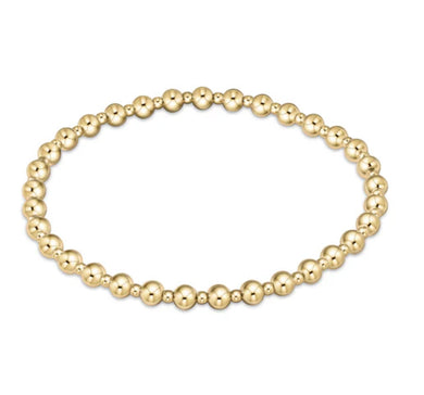 Classic Grateful Pattern 4mm Bead Gold Bracelet