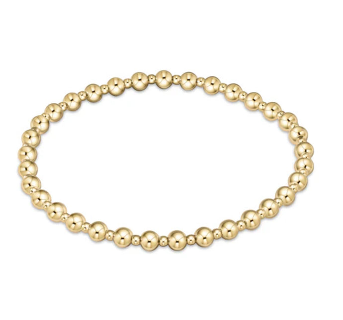 Classic Grateful Pattern 4mm Bead Gold Bracelet
