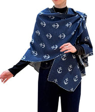 Winding River - Navy / White Reversible Anchor Loop Wrap