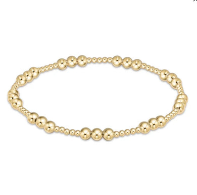 Classic Joy Pattern 4mm Bead Bracelet - Gold