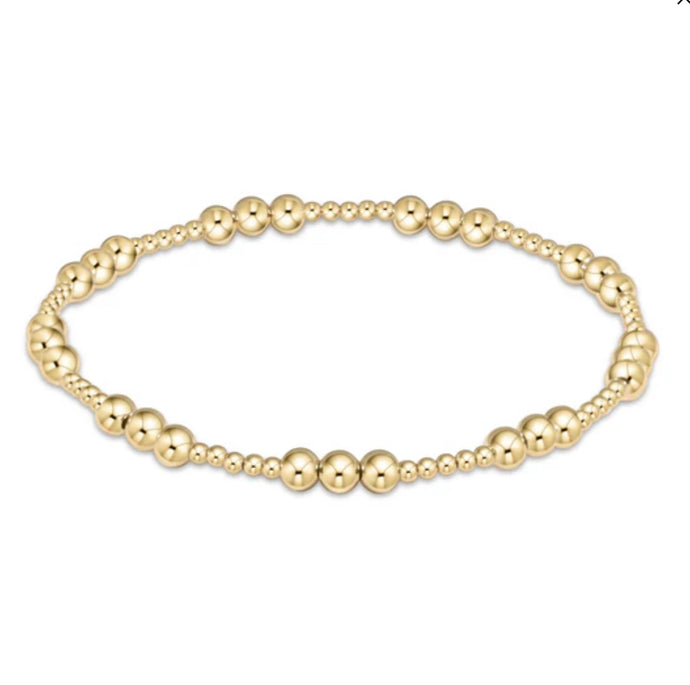 Classic Joy Pattern 4mm Bead Bracelet - Gold