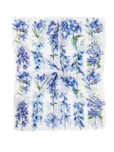 White-Blue Wildflower Scarf
