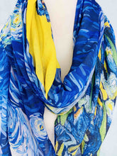 Blue-Yellow Starry Night & Irises Scarf