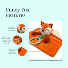 Penguin Waddle Baby Boutique - Finley Fox Lovey - Plush Teething Toy Security Blanket