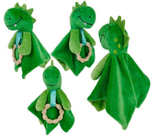Penguin Waddle Baby Boutique - Dylan Dino Plush Toy with Teether: Dinosaur Lovey, Shower Gift, Security Blanket for Babies