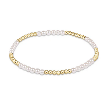 Classic Blissful Pattern 2.5 mm Bead Bracelet - 3mm Pearl