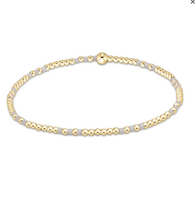 Hope Joy Pattern 2mm Bead Bracelet - White