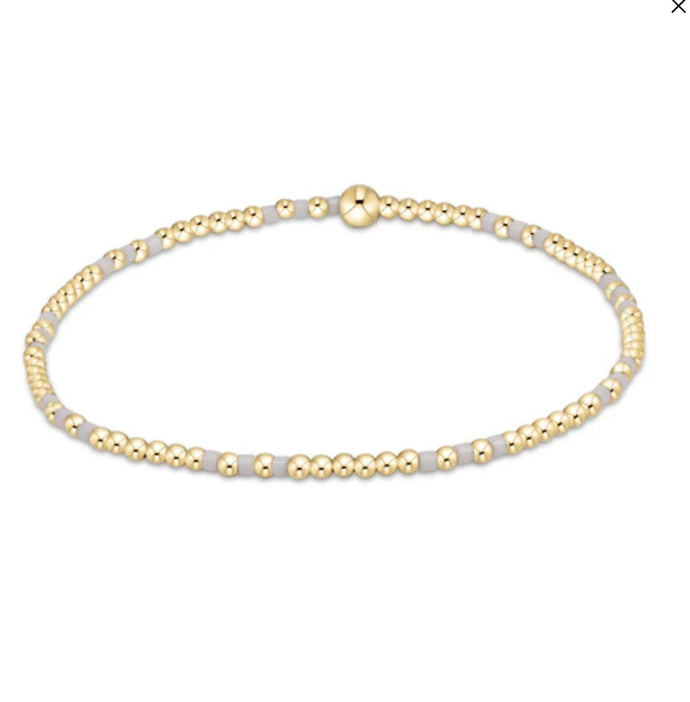 Hope Joy Pattern 2mm Bead Bracelet - White