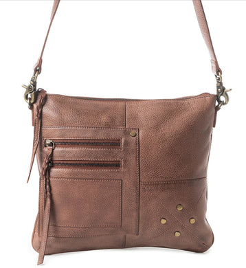 Stratton Peak Leather Messenger Bag - Brown