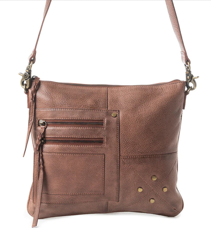 Stratton Peak Leather Messenger Bag - Brown