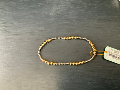 Classic Blissful Pattern 4mm Bead Bracelet Mixed Metal