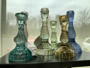 Glass Candle Holder Multiple Colors - small