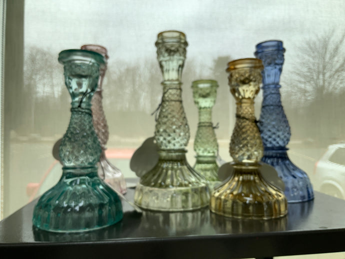 Glass Candle Holder Multiple Colors - small
