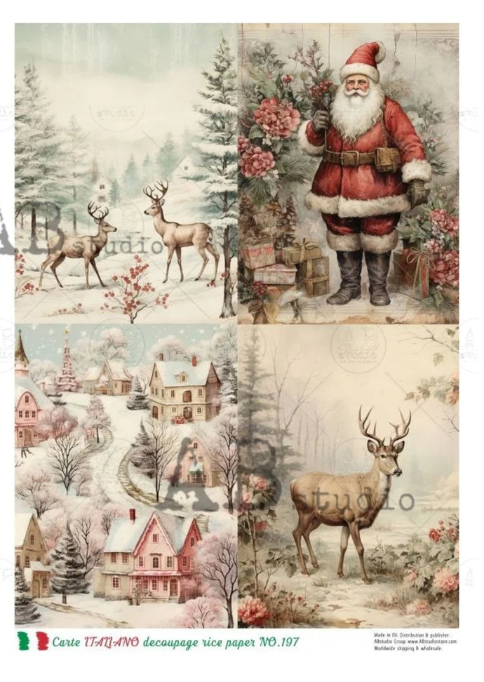 Carte Italiano - Decoupage Paper - Snowy Cards No. 197