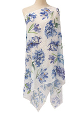 White-Blue Wildflower Scarf