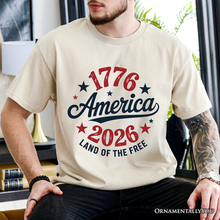 Patriotic America 1776-2026 Land of the Free T-Shirt: White / XL