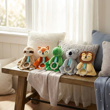 Penguin Waddle Baby Boutique - Dylan Dino Plush Toy with Teether: Dinosaur Lovey, Shower Gift, Security Blanket for Babies