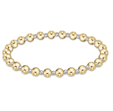 Classic Grateful Pattern 5 mm Bead Bracelet - Mixed Metal