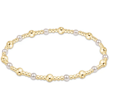 Classic Sincerity Pattern 4mm Bead Bracelet - Pearl