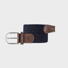 BILLYBELT - Navy Blue Elastic Braided Belt: Size 2