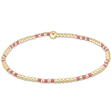 Hope Joy Pattern 2mm Bead Bracelet - Pink