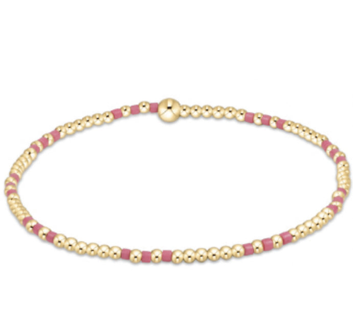 Hope Joy Pattern 2mm Bead Bracelet - Pink