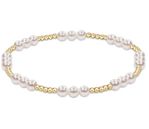 Classic Joy Pattern 4mm Bead Bracelet - Pearl