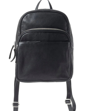 Roaming Traveller Leather Backpack - Black