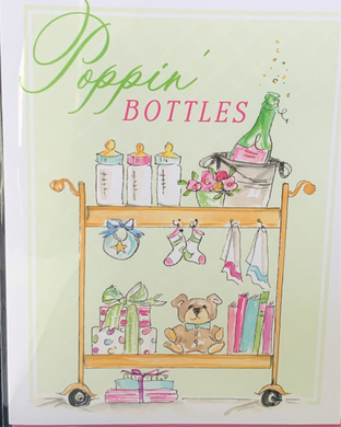 Greeting Card - Baby Bottle Bar Cart