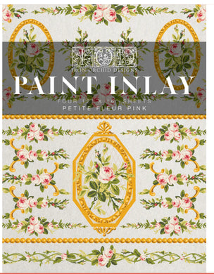 Petite Fleur Pink IOD Paint Inlay Eight 12 x 16 Pad