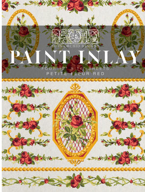 Petite Fleur Red IOD Paint Inlay Eight 12 x 16 Pad