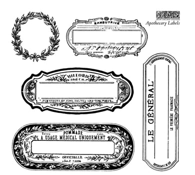 Apothecary Labels 6×6 IOD STAMP